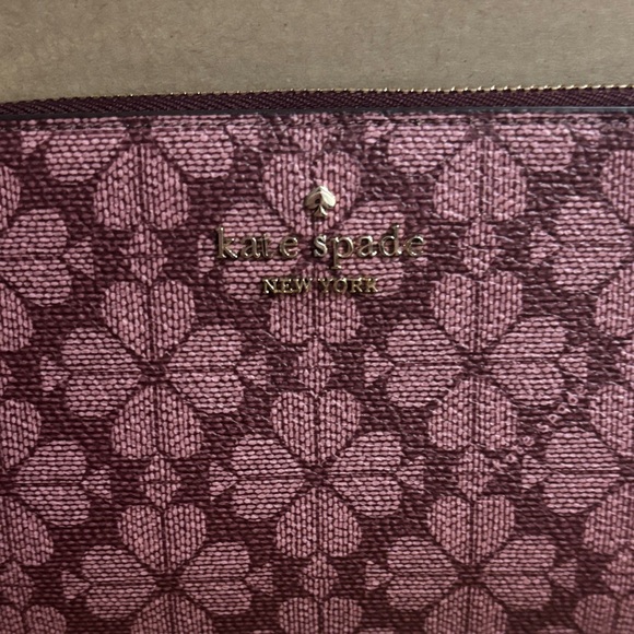 Kate Spade Burgundy Floral wristlet - Picture 2 of 4